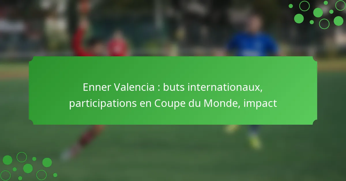 Enner Valencia : buts internationaux, participations en Coupe du Monde, impact