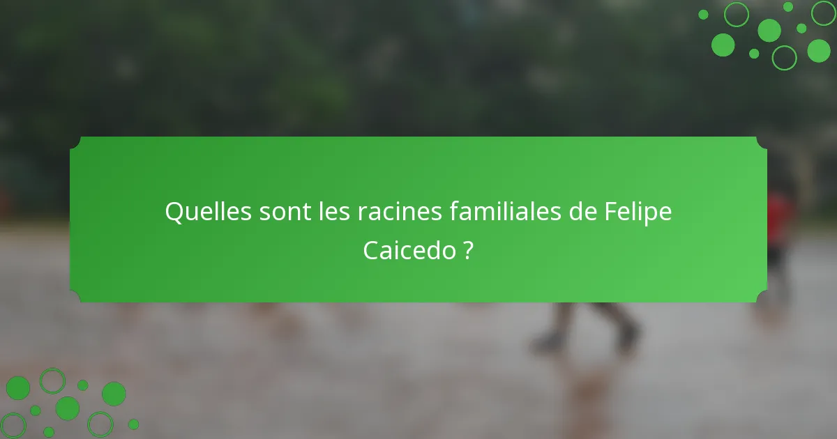Quelles sont les racines familiales de Felipe Caicedo ?
